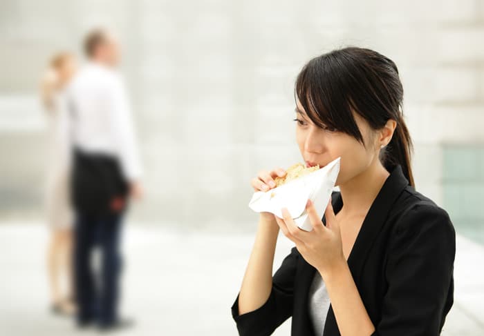 Office Lady Eating Lunch