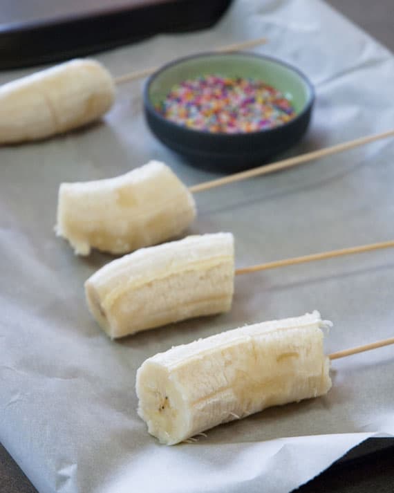 Banana Sticks on Tray